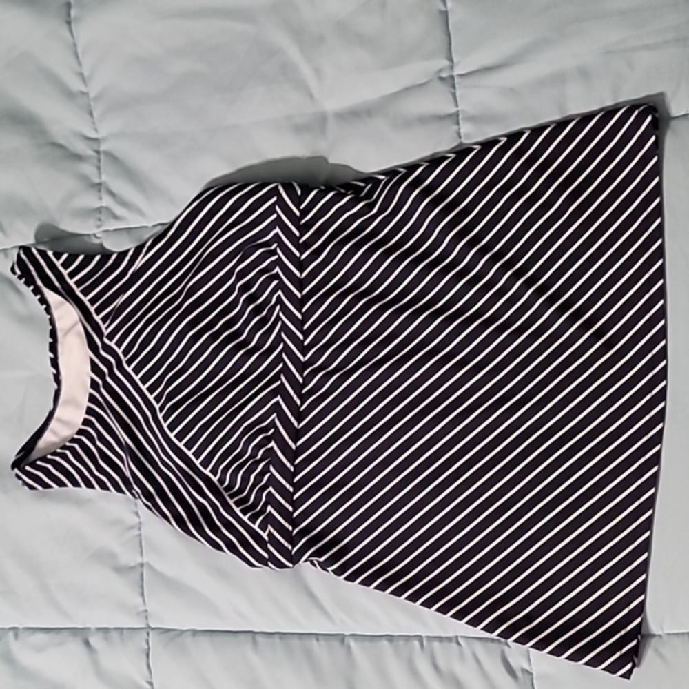 Athleta Navy Blue & White Stripe Athletic Top Women's Small Good Condition